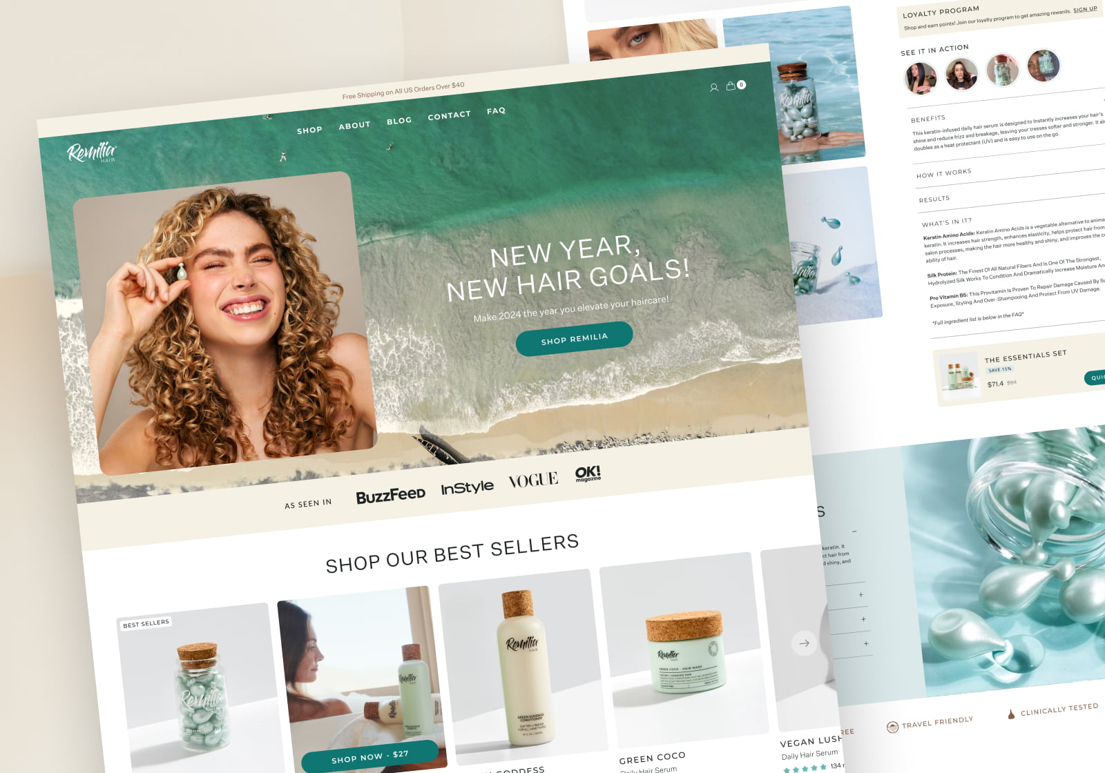Remilia Hair ecommerce website redesign