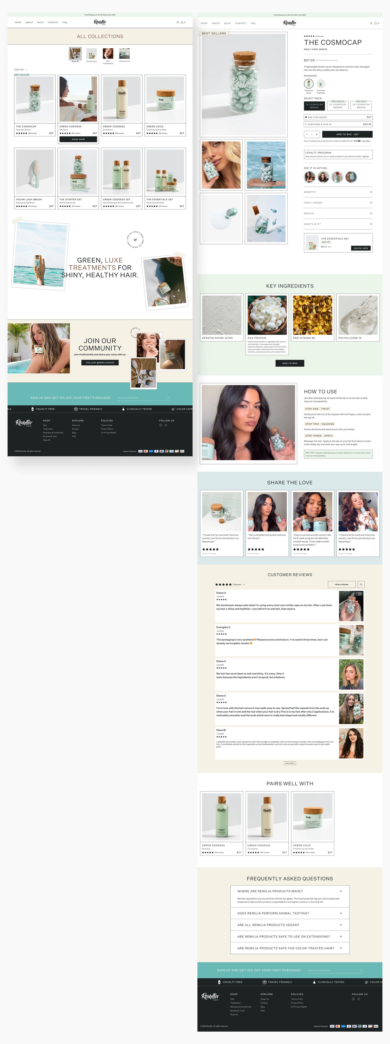 Concept 1 — collection and product page designs