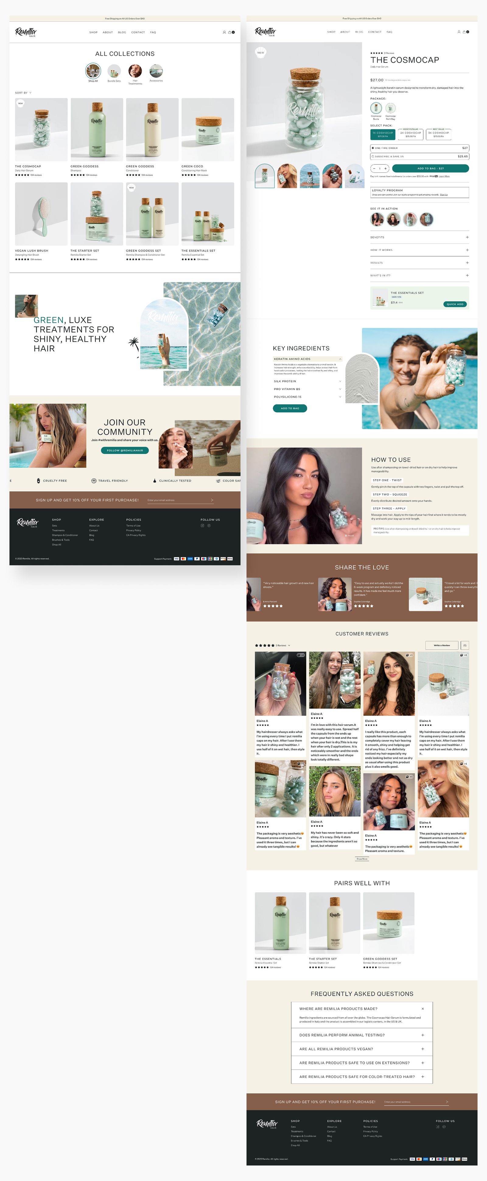 Concept 2 — collection and product page designs